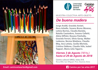 camino por las artes exposicion arte objeto de buena madera ungs flyer (1)